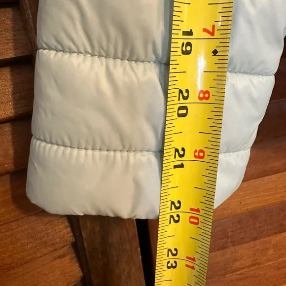 SOLD Michael Kors Girls Puffer Coat Pale Blue With Faux Fur Lining & Hood 10/12 - Picture 10 of 14